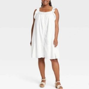 Women's Flutter Sleeveless Short Dress - Universal Thread White NWT